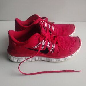Nike Free 5.0 Trainers Red Low Running Shoes Gym Training Sneaker Women Size 8.5